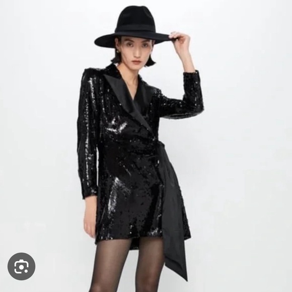 Zara Black Sequin Dress - Picture 10 of 16